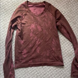 lululemon Swiftly Race Waist length Size 6 Pink and Brown